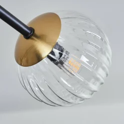 Lampes Dorées-hofstein Plafonnier - Verre 10 cm Chehalis Or, Noir, 8 lumières