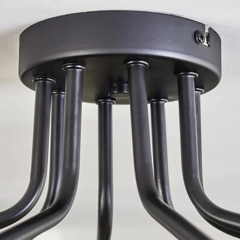 Lampes Dorées-hofstein Plafonnier - Verre 10 cm Chehalis Or, Noir, 8 lumières