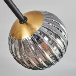 Lampes Dorées-hofstein Plafonnier - Verre 10 cm Chehalis Or, Noir, 8 lumières