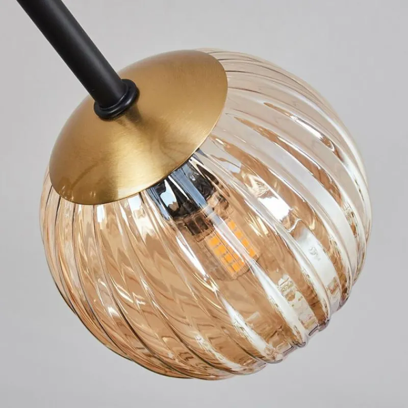 Lampes Dorées-hofstein Plafonnier - Verre 10 cm Chehalis Or, Noir, 8 lumières