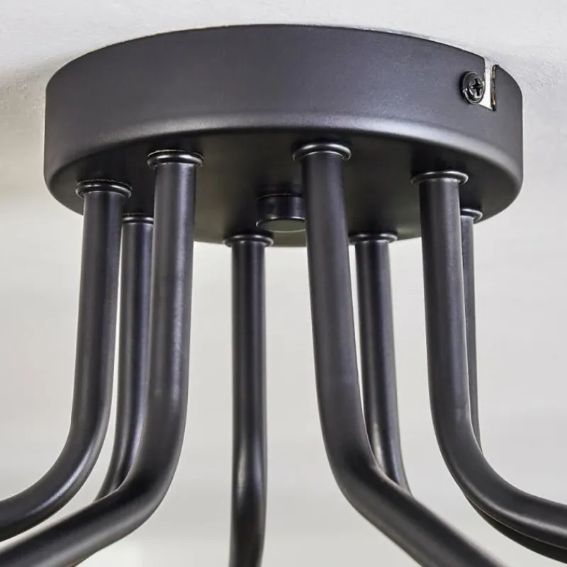 Lampes Dorées-hofstein Plafonnier - Verre 10 cm Chehalis Or, Noir, 8 lumières