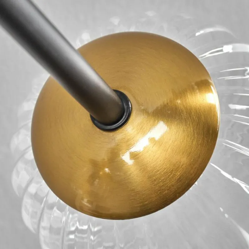 Lampes Dorées-hofstein Plafonnier - Verre 10 cm Chehalis Or, Noir, 6 lumières