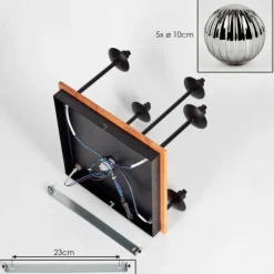 hofstein Plafonnier - Verre 10 cm Chehalis Écru, Noir, 5 lumières