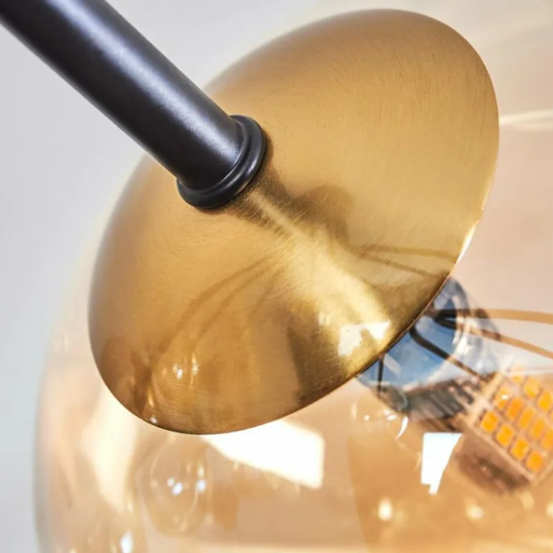 hofstein Plafonnier - Verre 15 cm Chehalis Or, Noir, 8 lumières