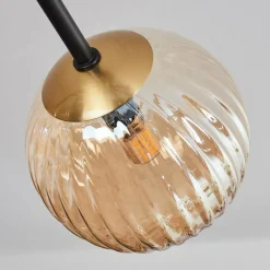 Lampes Dorées-hofstein Plafonnier - Verre 12 cm Chehalis Or, Noir, 8 lumières