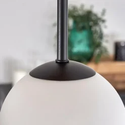 hofstein Plafonnier - Verre 12 cm Chehalis Écru, Noir, 5 lumières