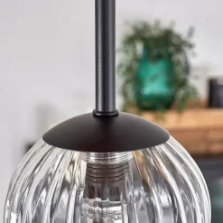 Lampes À Boules-hofstein Plafonnier - Verre 10 cm Chehalis Écru, Noir, 5 lumières