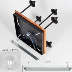 Lampes À Boules-hofstein Plafonnier - Verre 10 cm Chehalis Écru, Noir, 5 lumières