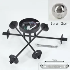 Suspension Verre Fumé-hofstein Plafonnier - Verre 12 cm Chehalis Fumé, 6 lumières