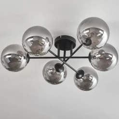 hofstein Plafonnier - Verre 15 cm Chehalis Fumé, 6 lumières