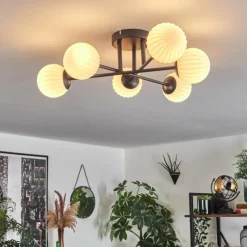 hofstein Plafonnier - Verre 10 cm Chehalis Blanc, 6 lumières