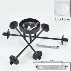 hofstein Plafonnier - Verre 15 cm Chehalis Blanc, 6 lumières