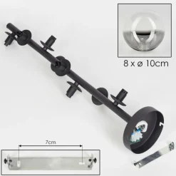 hofstein Plafonnier - Verre 10 cm Chehalis Clair, Fumé, 8 lumières