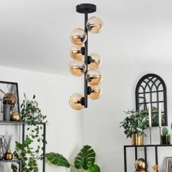 hofstein Plafonnier - Verre 10 cm Chehalis Ambre, 8 lumières