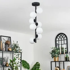 hofstein Plafonnier - Verre 10 cm Chehalis Blanc, 8 lumières