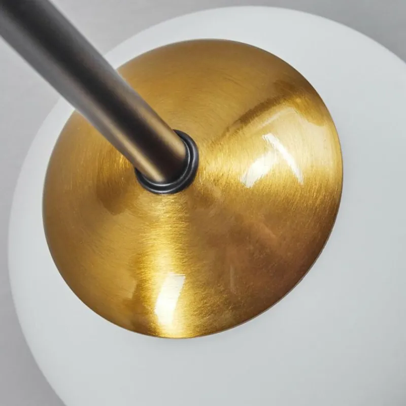 hofstein Plafonnier - Verre 10 cm Chehalis Or, Noir, 6 lumières