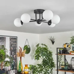 hofstein Plafonnier - Verre 10 cm Chehalis Blanc, 6 lumières