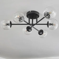 hofstein Plafonnier - Verre 10 cm Chehalis Clair, 6 lumières