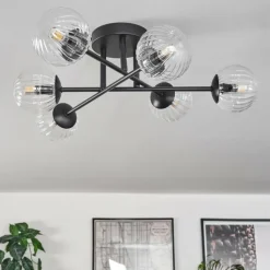 hofstein Plafonnier - Verre 10 cm Chehalis Clair, 6 lumières