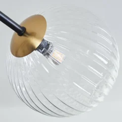 Lampes Dorées-hofstein Plafonnier - Verre 15 cm Chehalis Or, Noir, 8 lumières