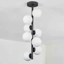 hofstein Plafonnier - Verre 10 cm Chehalis Blanc, 8 lumières