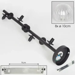 hofstein Plafonnier - Verre 10 cm Chehalis Clair, 8 lumières