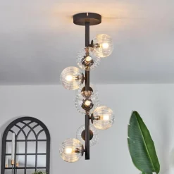 hofstein Plafonnier - Verre 10 cm Chehalis Clair, 8 lumières