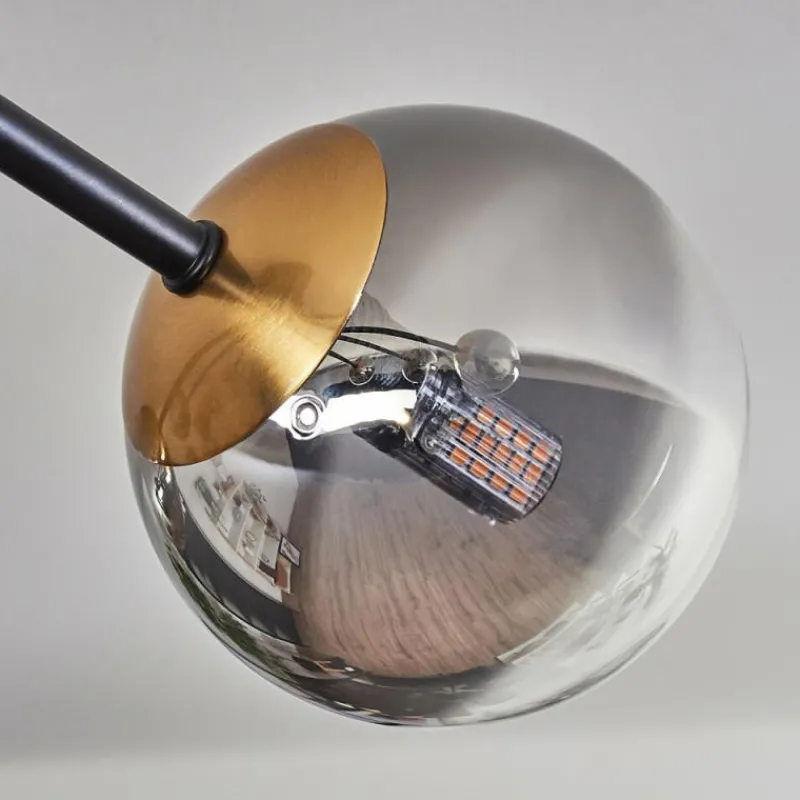 Lampes Dorées-hofstein Plafonnier - Verre 10 cm Chehalis Or, Noir, 8 lumières