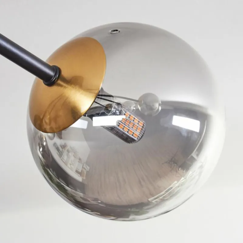 Lampes Dorées-hofstein Plafonnier - Verre 12 cm Chehalis Or, Noir, 8 lumières