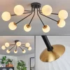 Lampes Art Déco-hofstein Plafonnier - Verre 10 cm Chehalis Or, Noir, 8 lumières