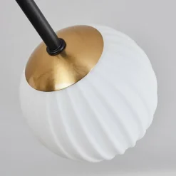 Lampes Art Déco-hofstein Plafonnier - Verre 10 cm Chehalis Or, Noir, 8 lumières