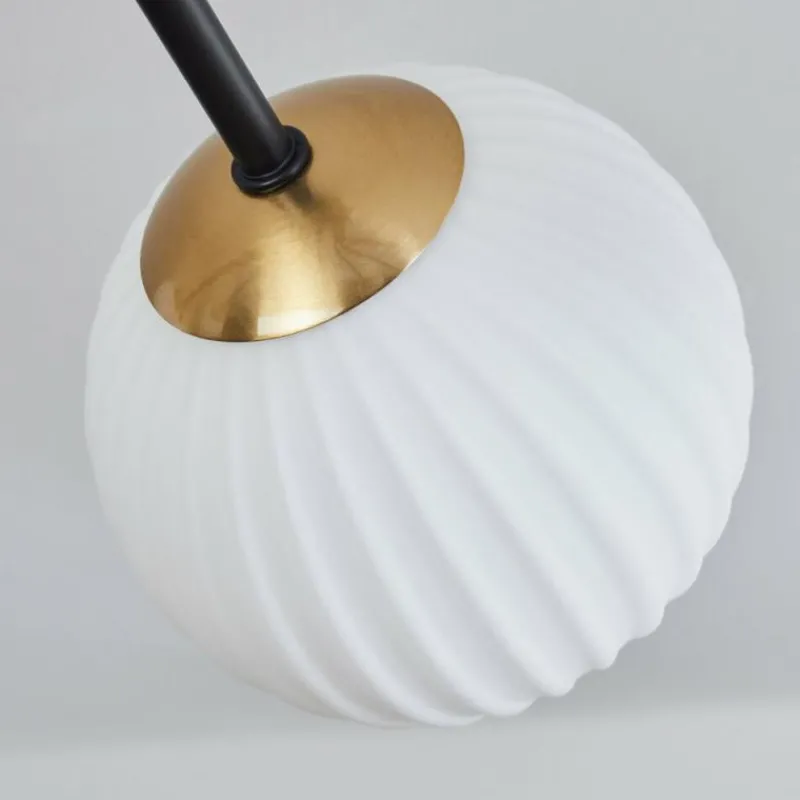 Lampes Art Déco-hofstein Plafonnier - Verre 12 cm Chehalis Or, Noir, 8 lumières