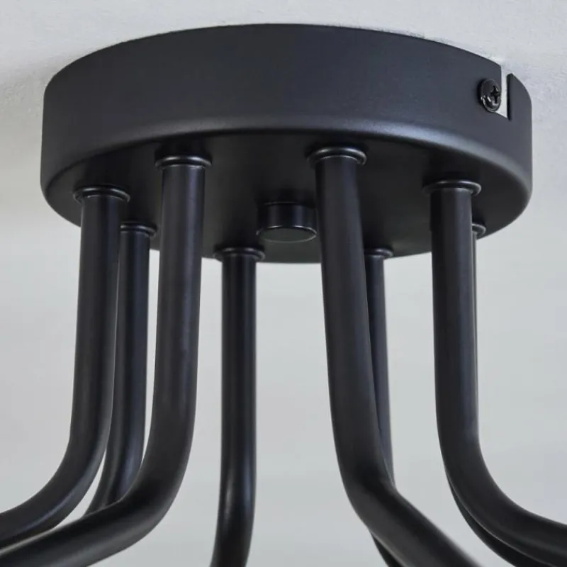 Lampes Art Déco-hofstein Plafonnier - Verre 12 cm Chehalis Or, Noir, 8 lumières