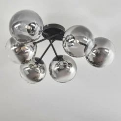 hofstein Plafonnier - Verre 15 cm Chehalis Clair, Fumé, 6 lumières