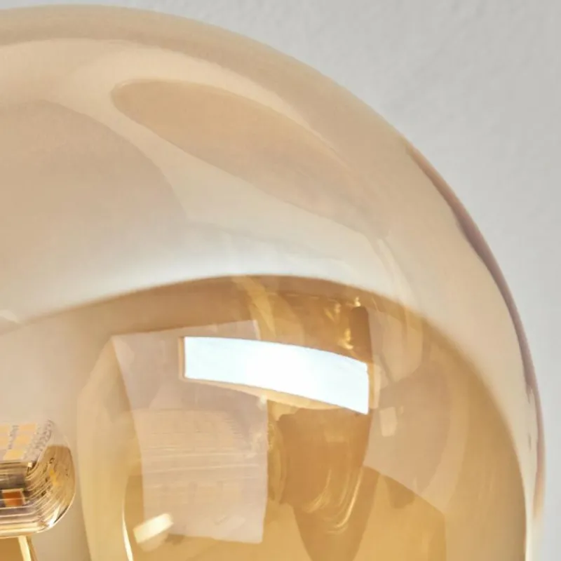 hofstein Plafonnier - Verre 15 cm Chehalis Ambre, 6 lumières