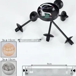 Suspension Verre Fumé-hofstein Plafonnier - Verre 15 cm Chehalis Ambre, Fumé, 6 lumières
