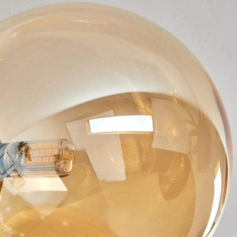 hofstein Plafonnier - Verre 15 cm Chehalis Or, Noir, 6 lumières