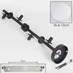 hofstein Plafonnier - Verre 12 cm Chehalis Blanc, 8 lumières