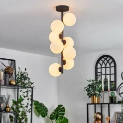 hofstein Plafonnier - Verre 12 cm Chehalis Blanc, 8 lumières