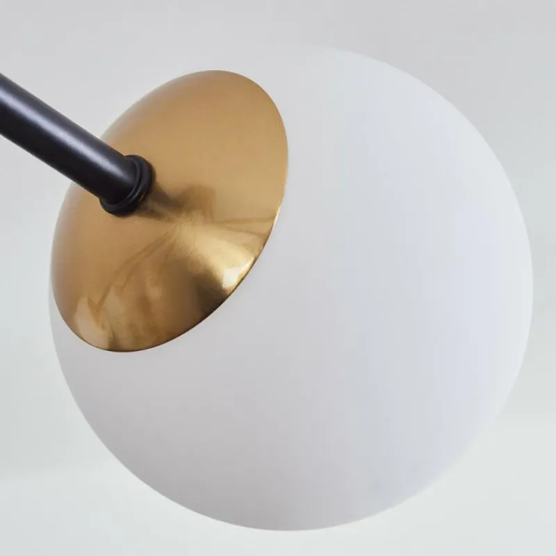 hofstein Plafonnier - Verre 10 cm Chehalis Or, Noir, 8 lumières