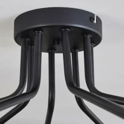 hofstein Plafonnier - Verre 12 cm Chehalis Or, Noir, 8 lumières