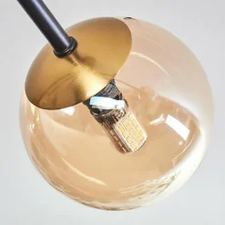 hofstein Plafonnier - Verre 10 cm Chehalis Or, Noir, 8 lumières