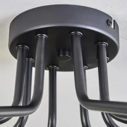 hofstein Plafonnier - Verre 10 cm Chehalis Or, Noir, 8 lumières