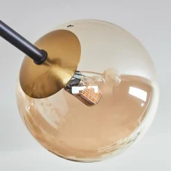 hofstein Plafonnier - Verre 12 cm Chehalis Or, Noir, 8 lumières