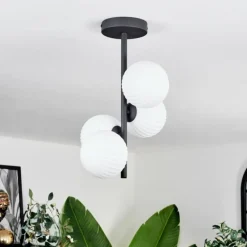 hofstein Plafonnier - Verre 12 cm Chehalis Blanc, 4 lumières