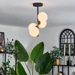 hofstein Plafonnier - Verre 12 cm Chehalis Blanc, 4 lumières