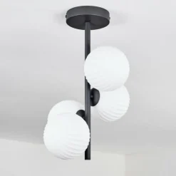 hofstein Plafonnier - Verre 12 cm Chehalis Blanc, 4 lumières