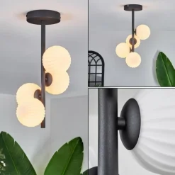 hofstein Plafonnier - Verre 10 cm Chehalis Blanc, 4 lumières