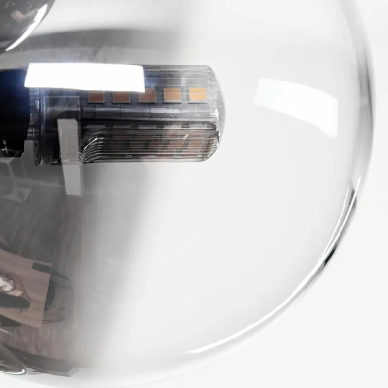 hofstein Plafonnier - Verre 10 cm Chehalis Ambre, Clair, Fumé, 4 lumières