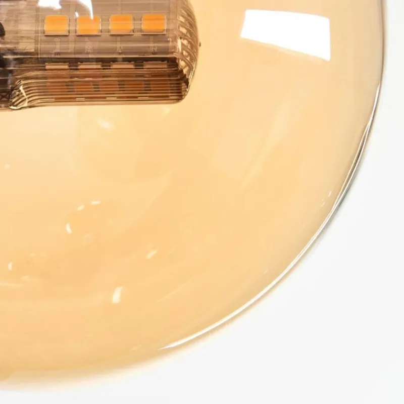 hofstein Plafonnier - Verre 10 cm Chehalis Ambre, Fumé, 4 lumières